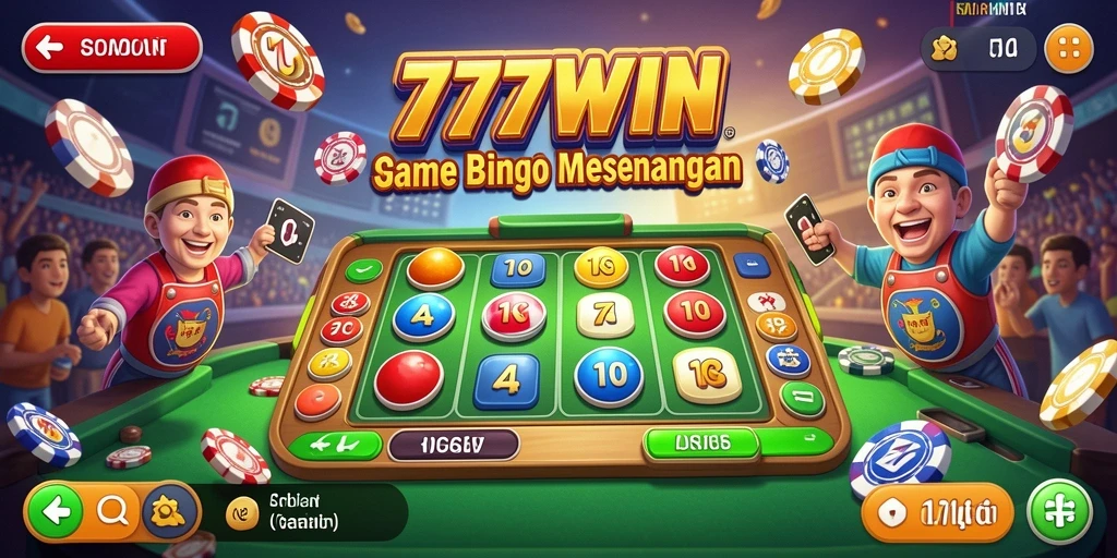 Tangkapan layar gameplay 777WIN dengan suasana bingo yang seru.