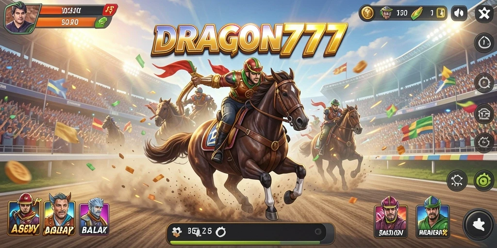 Gameplay balapan menarik dari DRAGON777 dengan berbagai mobil dan trek.