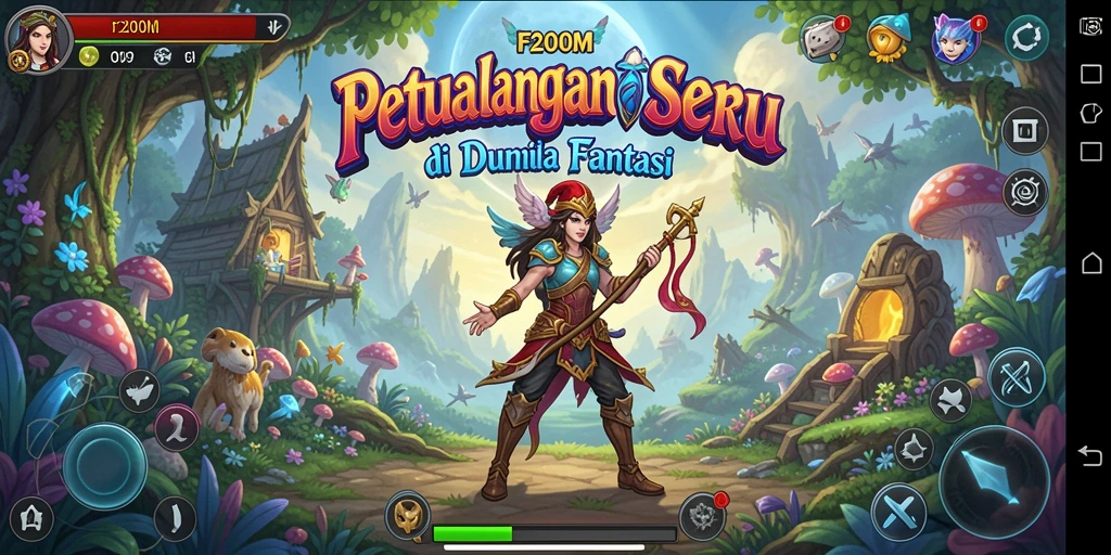 Tangkapan layar F200M menampilkan aksi seru dalam perjalanan petualangan.