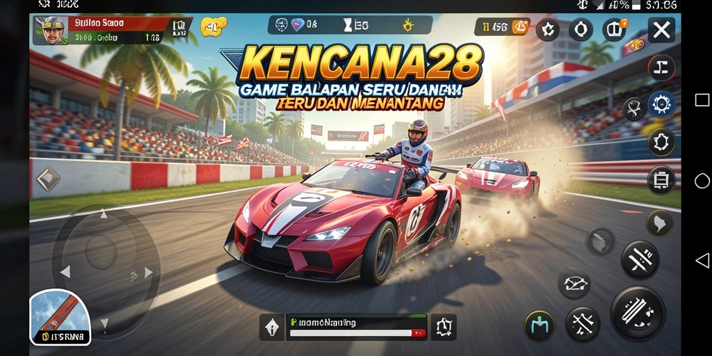 Tampilan gameplay KENCANA28 yang mendebarkan saat balapan.