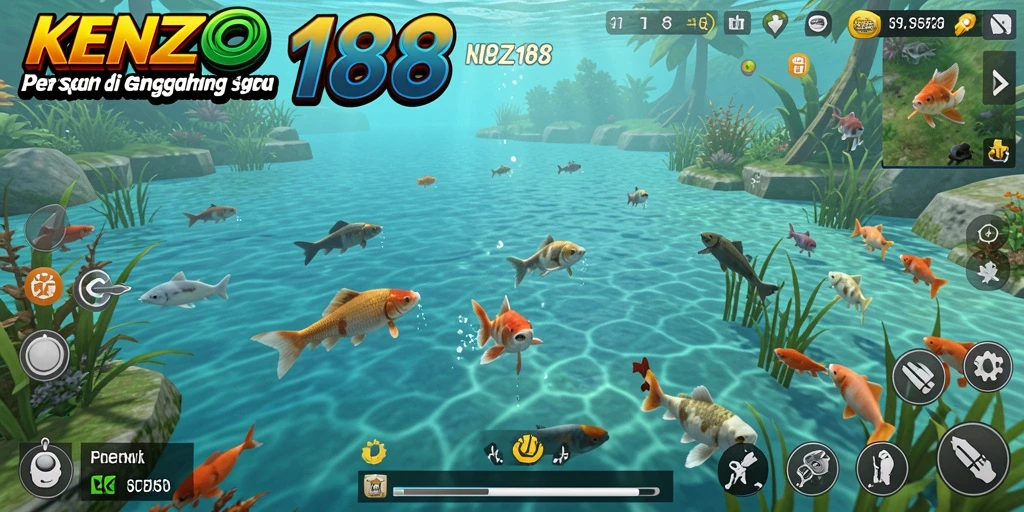 Gameplay menegangkan saat menangkap ikan di KENZO188.