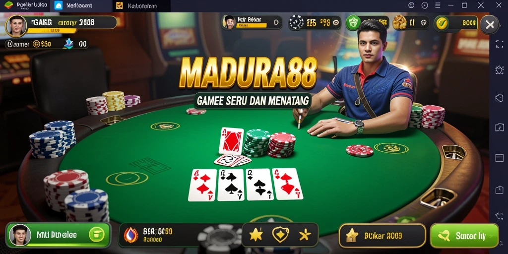 Tangkapan layar gameplay Poker yang mendebarkan di MADURA88.