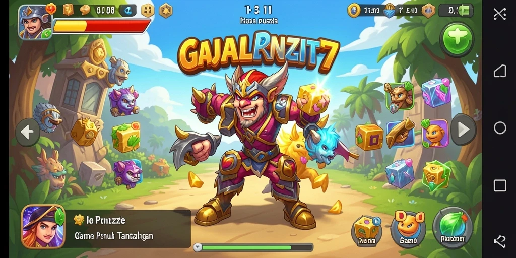 Tampilan gameplay RAJALANGIT77 menampilkan puzzle yang menantang dan grafis yang menarik.