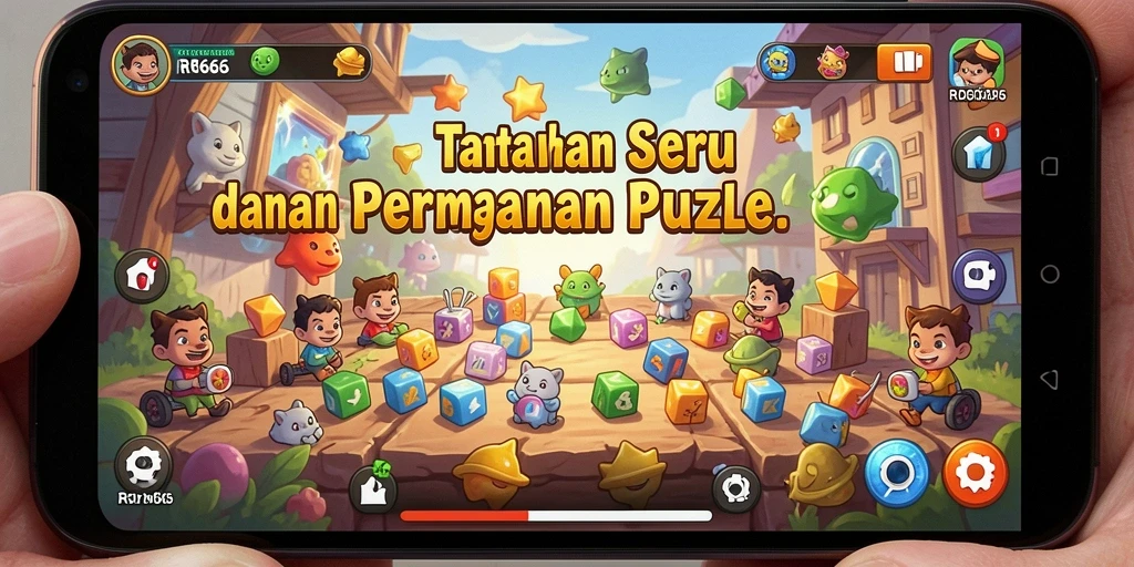 Screenshot utama RR666 menampilkan gameplay Puzzle yang seru dan menarik.