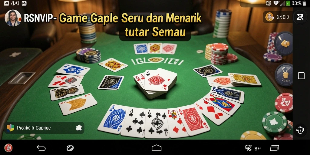 Screenshot utama RSNVIP yang memperlihatkan keseruan permainan Gaple.