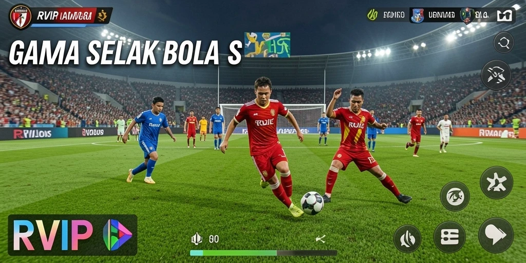 Tampilan gameplay RVIP yang mendebarkan dalam pertandingan sepak bola.